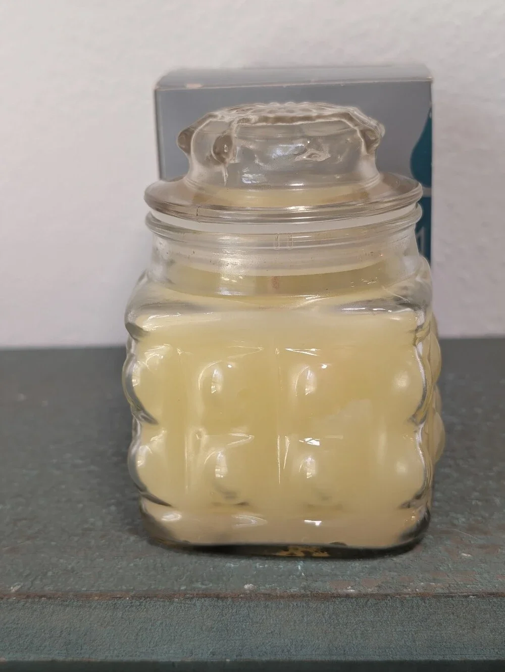 PartyLite Pineapple P1115 Bubble Jar Scented Wax Filled Candle 8 oz NEW w / Box